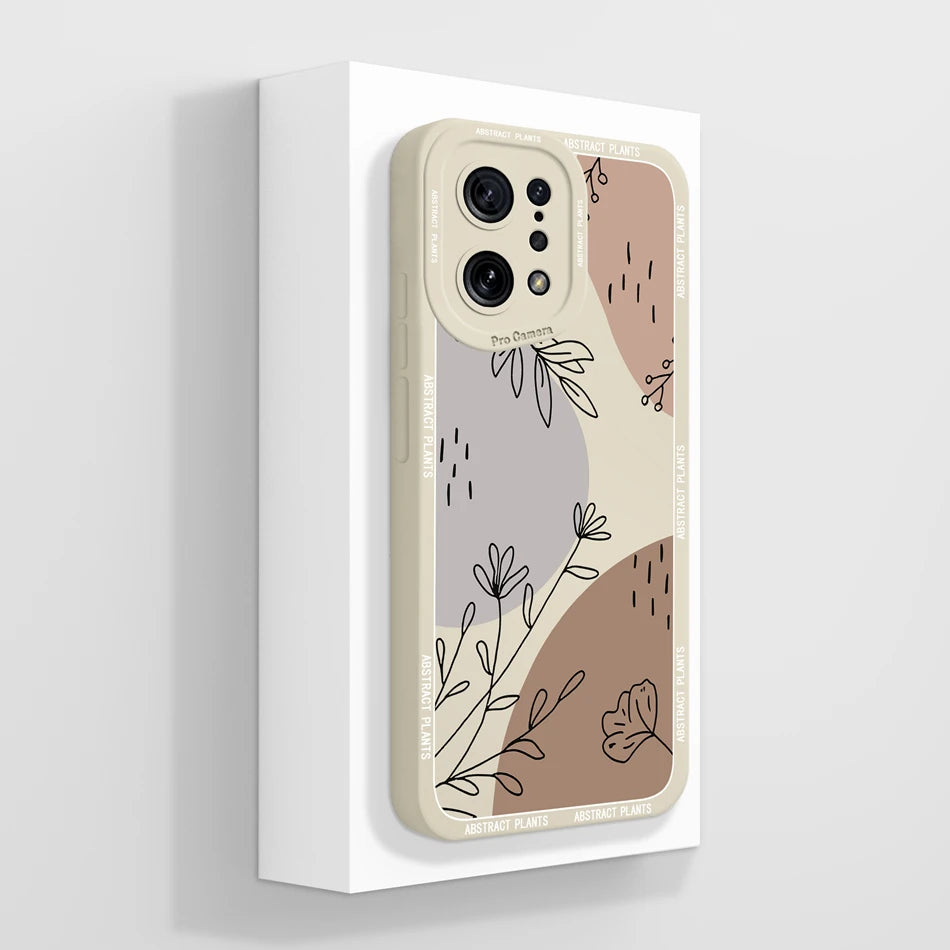 Capa Silicone Líquido Estilo Artístico para OPPO Find X5 Pro Lite