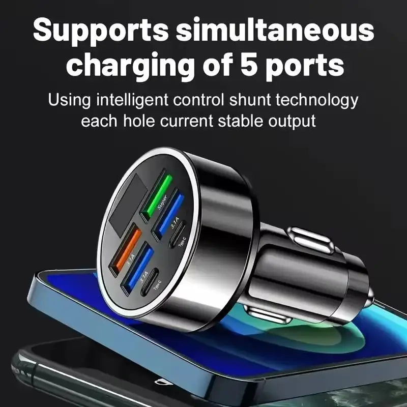 Carregador de Carro 4 Portas USB com Quick Charge 3.0 e PD