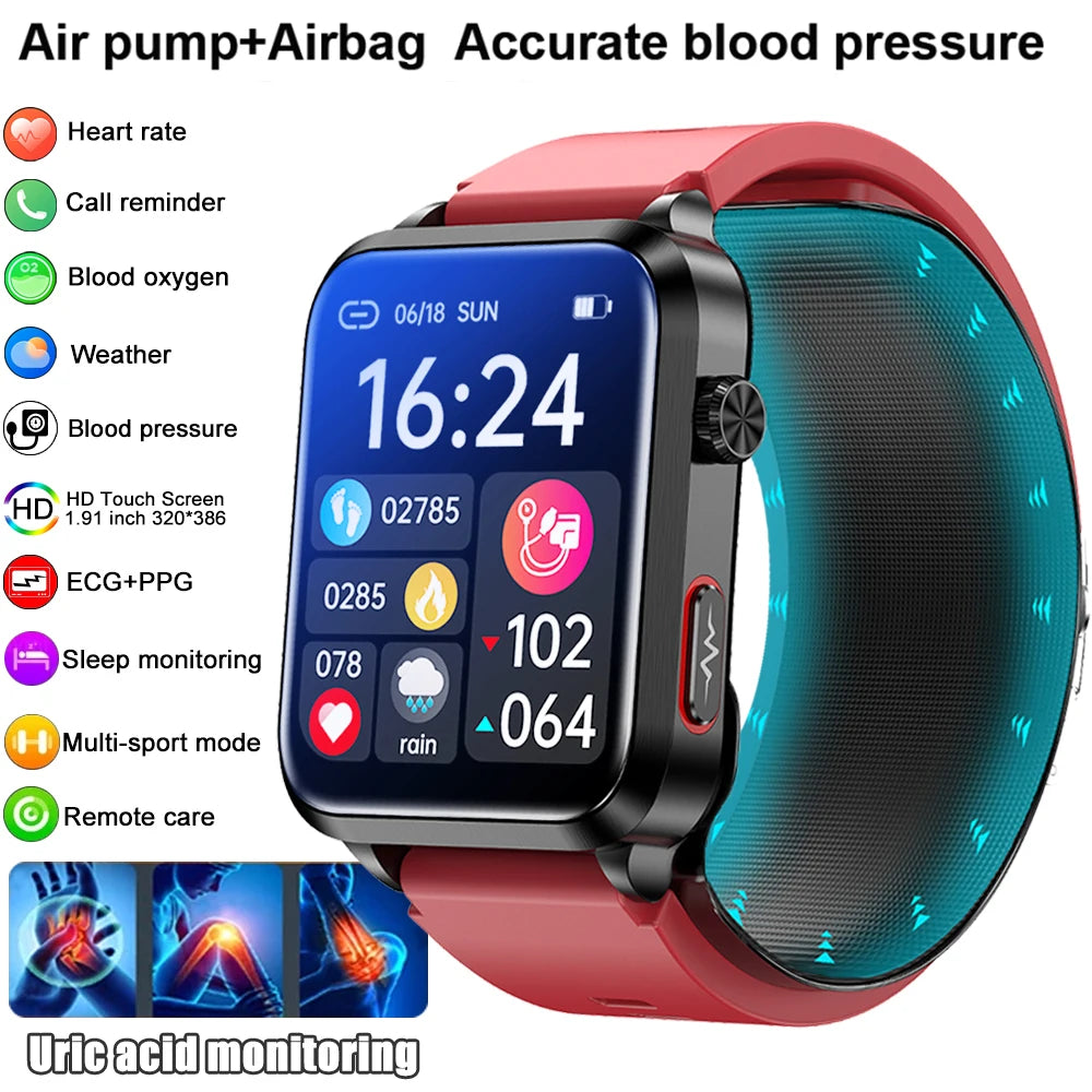 Smartwatch Masculino Quadrado AMOLED — Chamadas Bluetooth, Saúde Completa e Design Premium