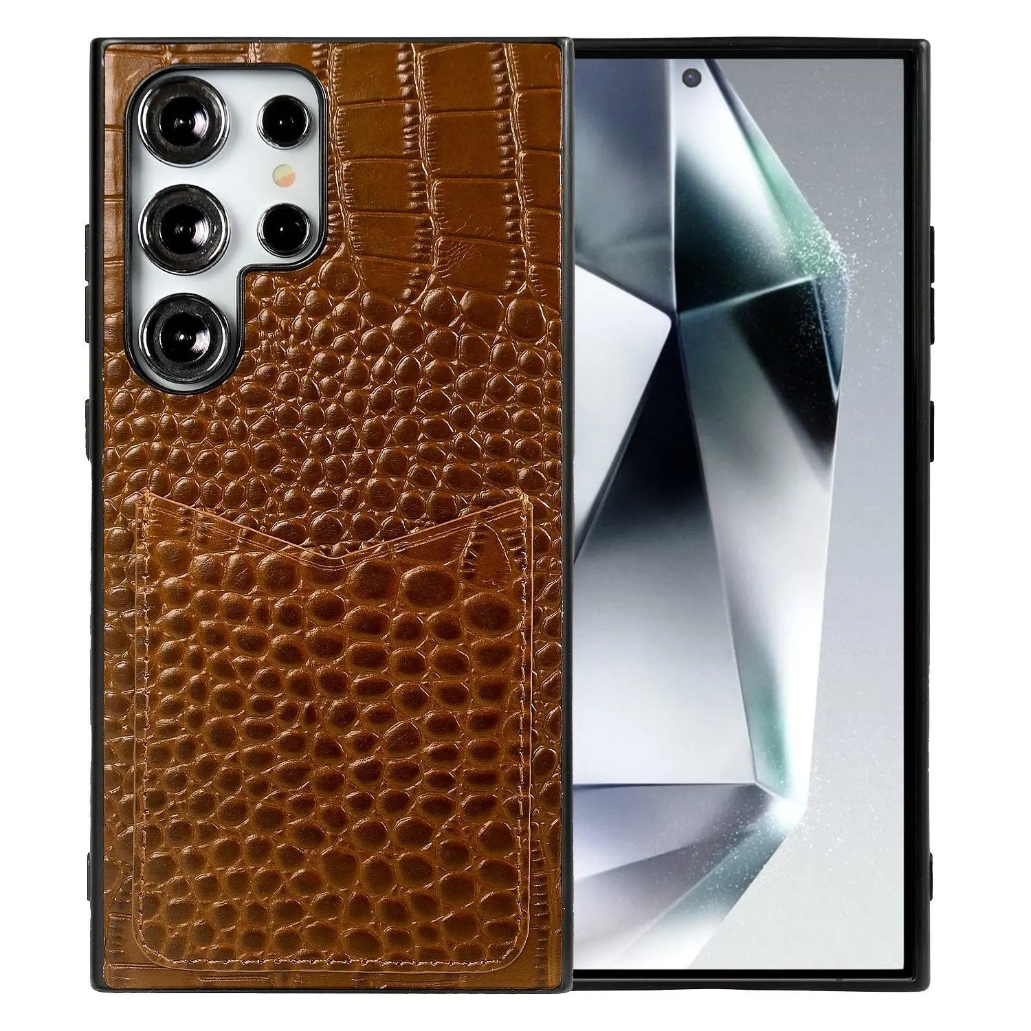 Capa Couro Genuíno com Porta-Cartões para Samsung Galaxy S Series