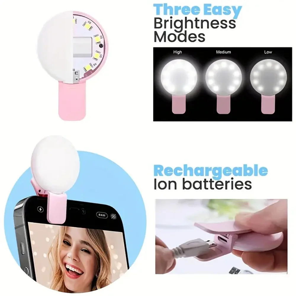 Luz LED Selfie Fill Light — Anel de Luz para Fotografia e Vídeo Universal