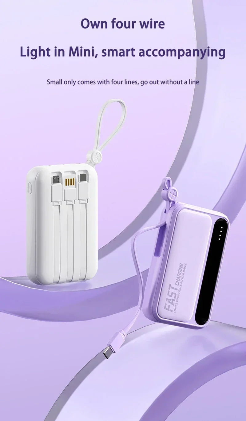 Power Bank Lenovo Mini 120W com 4 Cabos Integrados