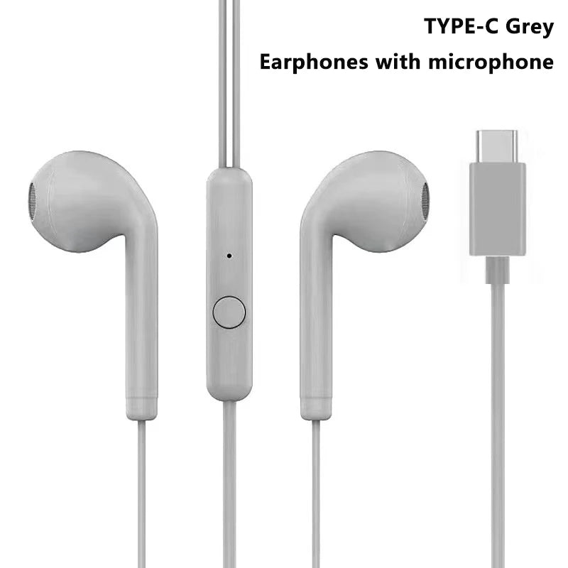 Auriculares com Fio em Metal com Microfone e Controlo de Volume