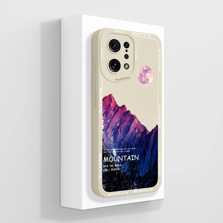 Capa Silicone Líquido Estilo Artístico para OPPO Find X5 Pro Lite