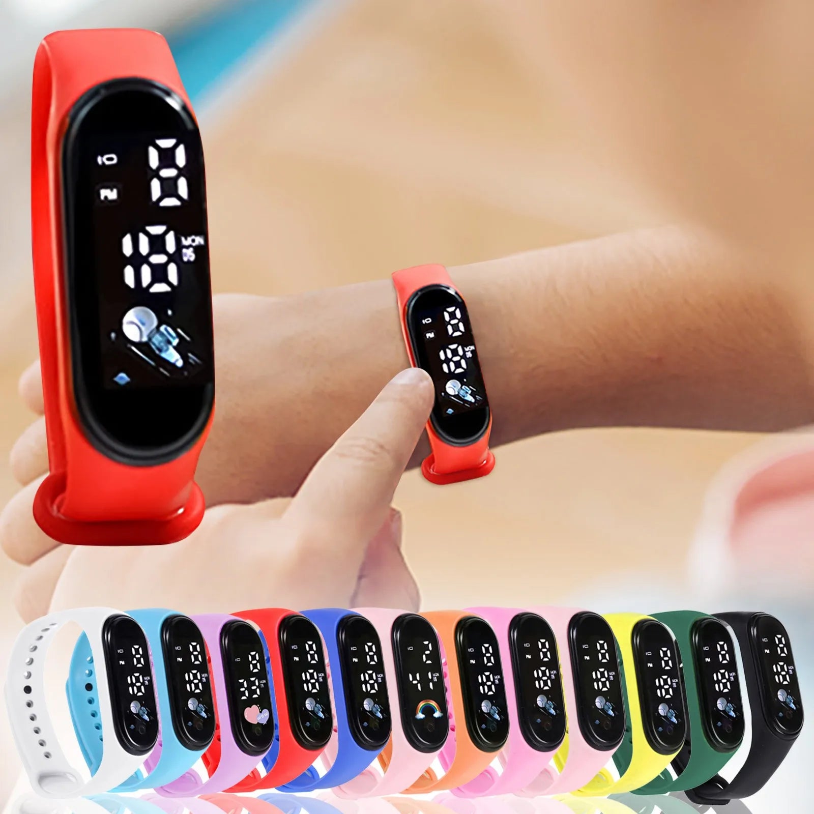 Smartwatch Kawaii para Crianças — Resistente à Água, Desporto e Digital para Rapazes e Raparigas