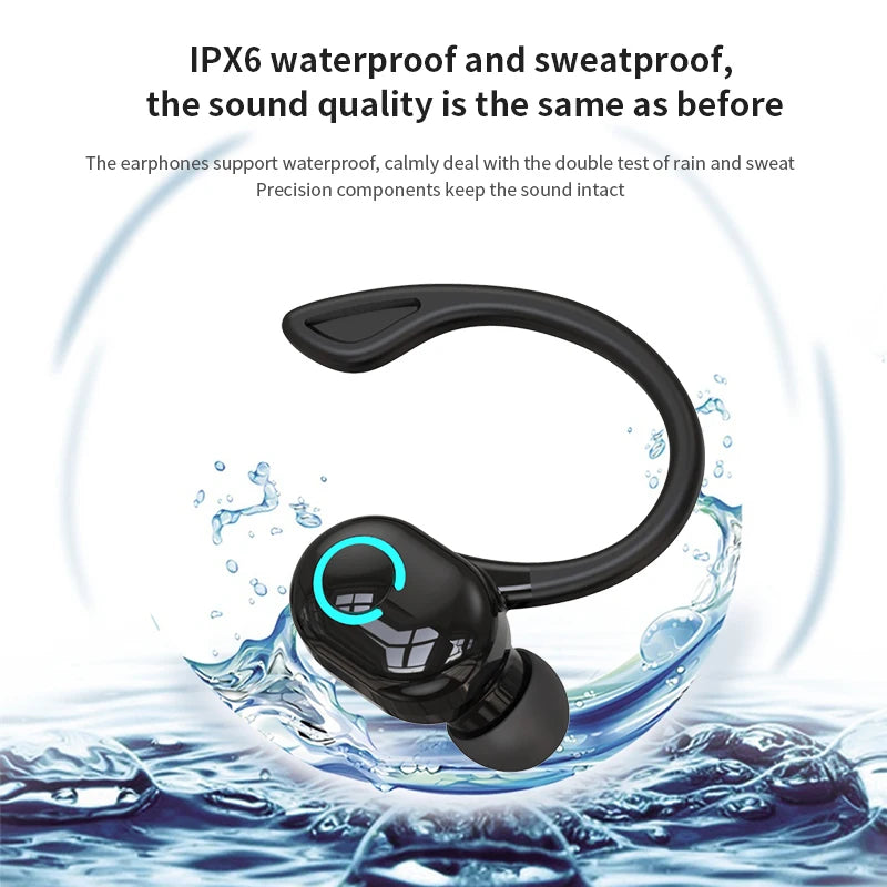 Auriculares Bluetooth HIFI Bass — Cancelamento de Ruído, Microfone HD e À Prova de Água