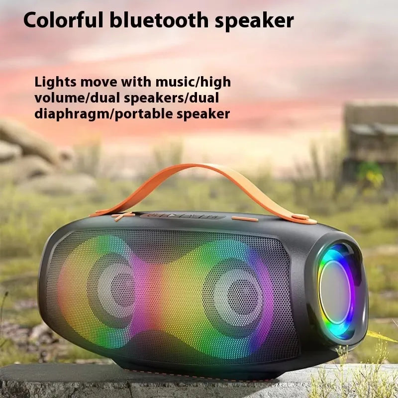 Coluna Bluetooth 20W À Prova de Água — Subwoofer, Iluminação RGB e Bateria 1000mAh