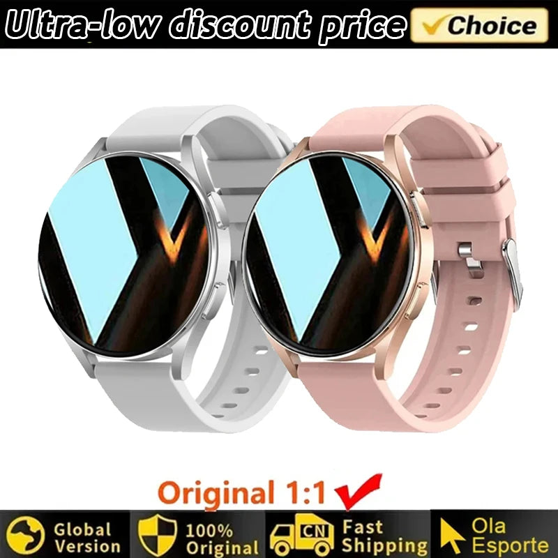Smartwatch Ultra Fino em Aço Inoxidável — Design Slim Premium, Saúde Completa e Notificações