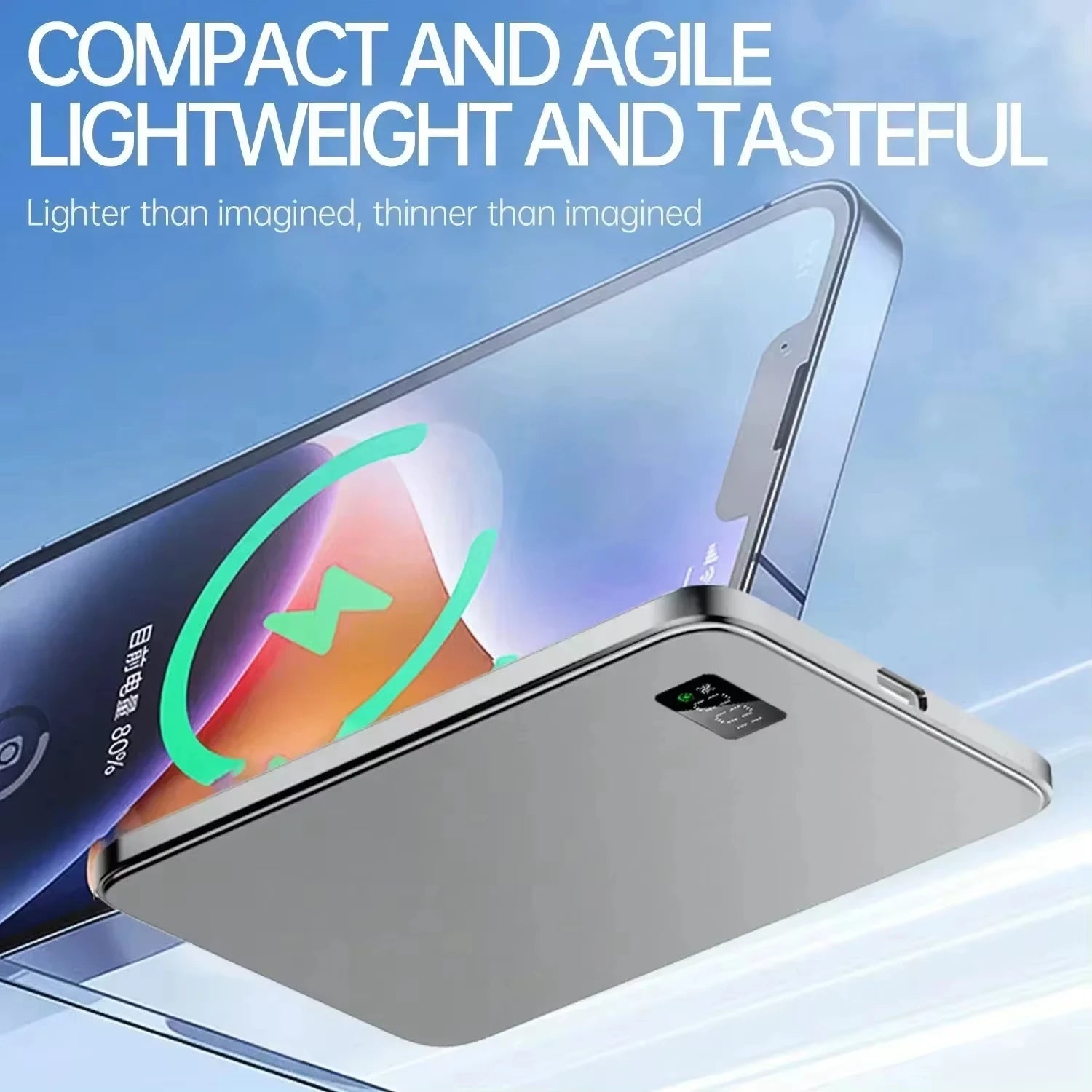 Power Bank Magnético Lenovo Ultra-Fino 22.5W com Carregamento Sem Fios