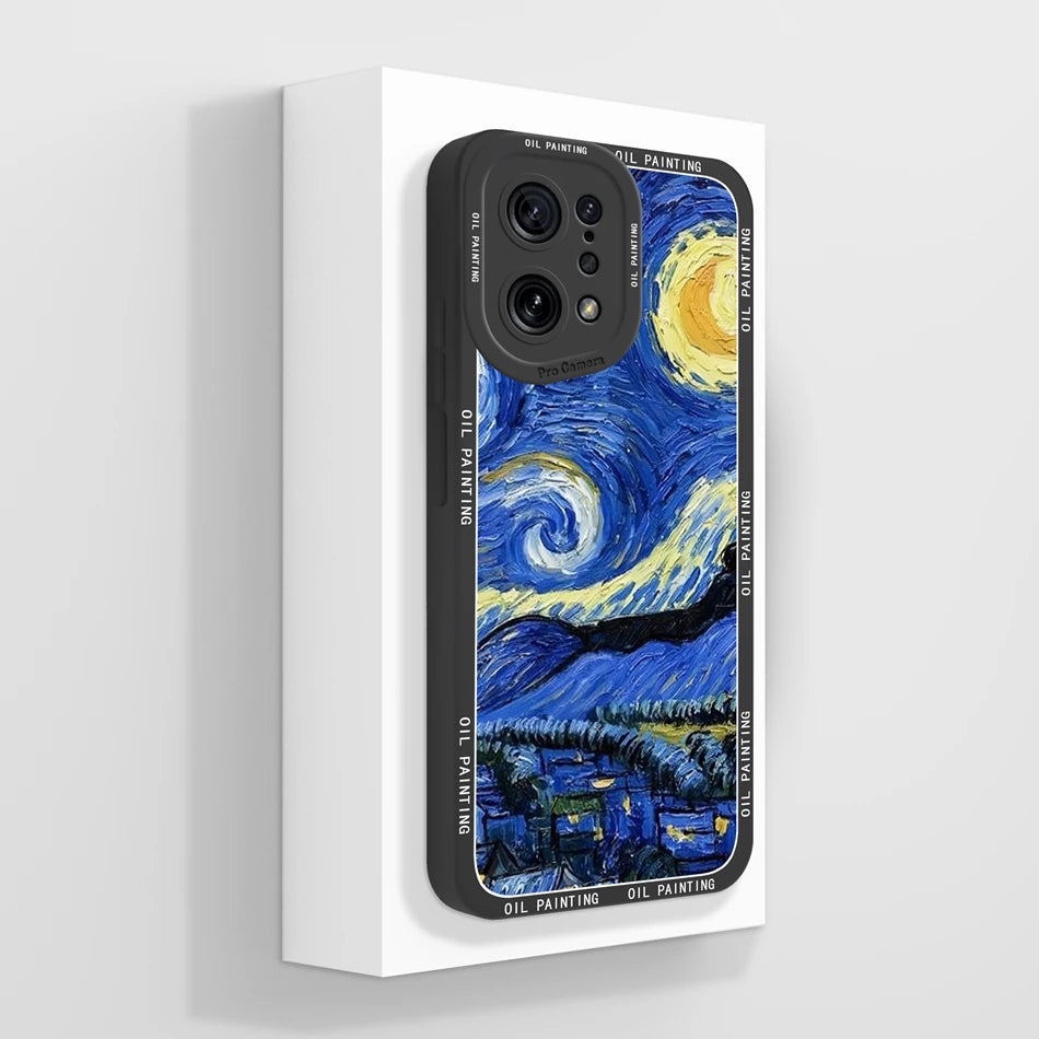 Capa Silicone Líquido Estilo Artístico para OPPO Find X5 Pro Lite