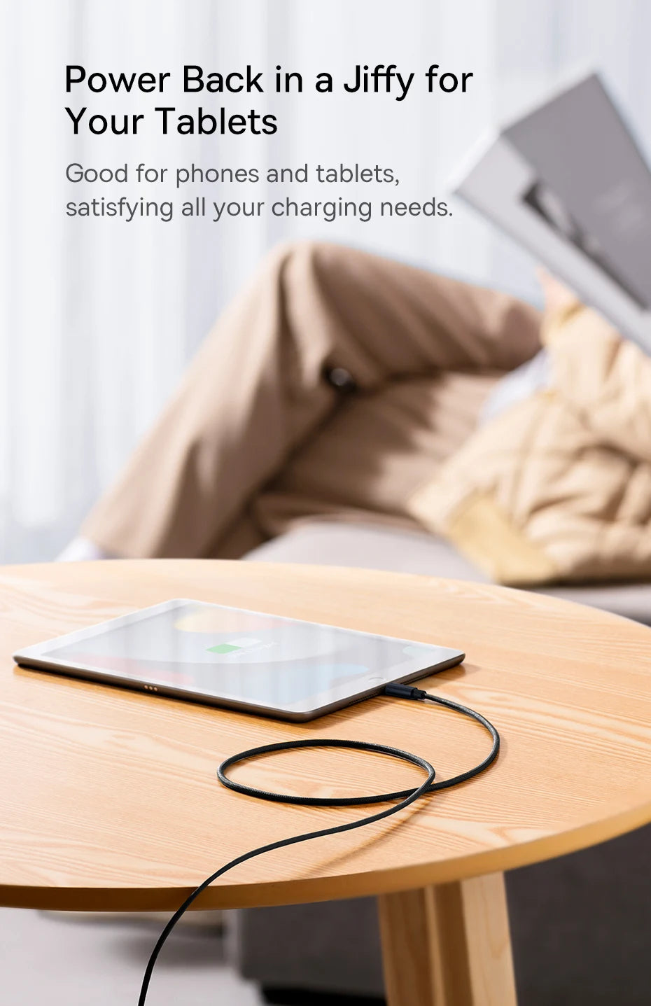 Cabo Baseus USB-C para Lightning iPhone 20W PD — Nylon Trançado 1m/2m/3m