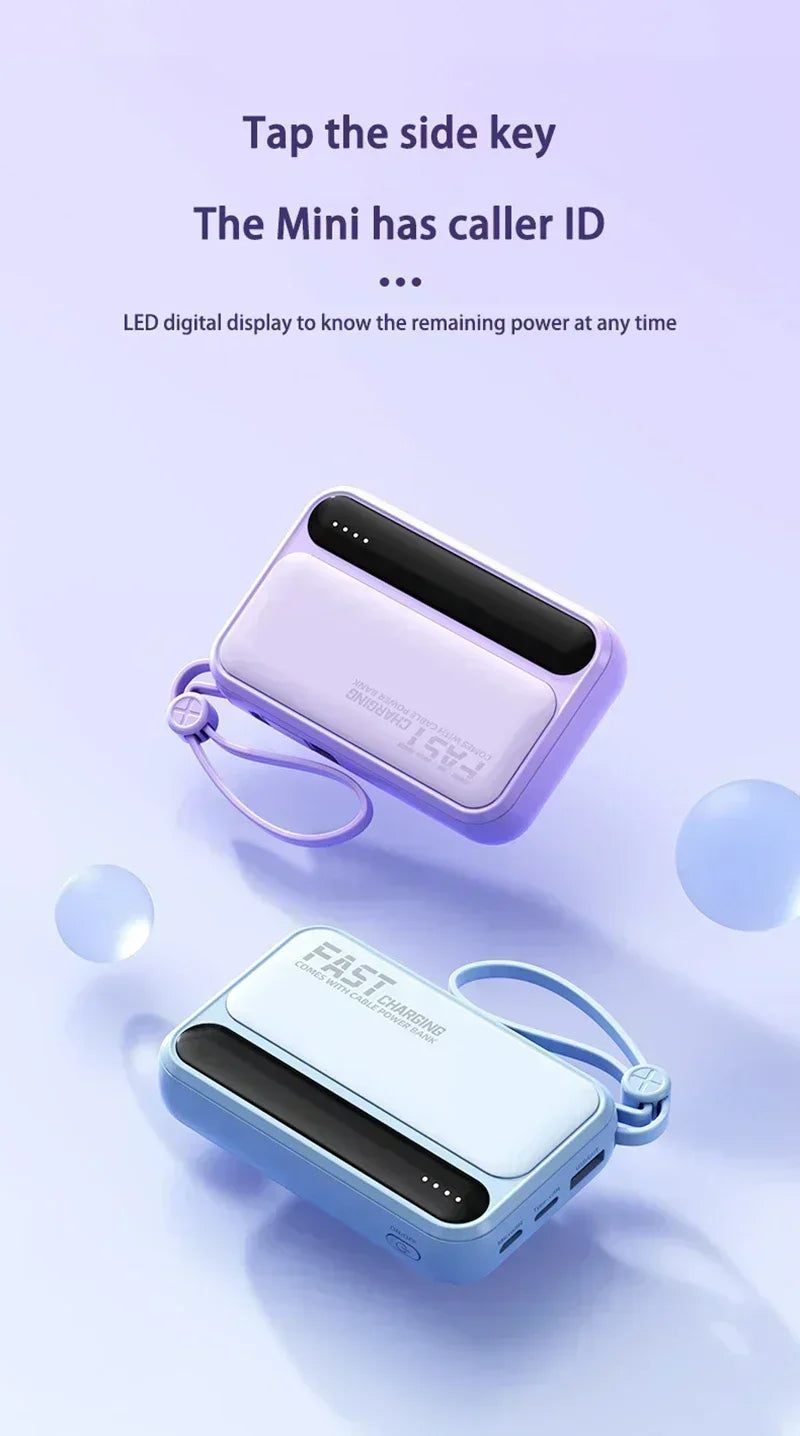 Power Bank Lenovo com 4 Cabos Integrados e Carregamento Rápido