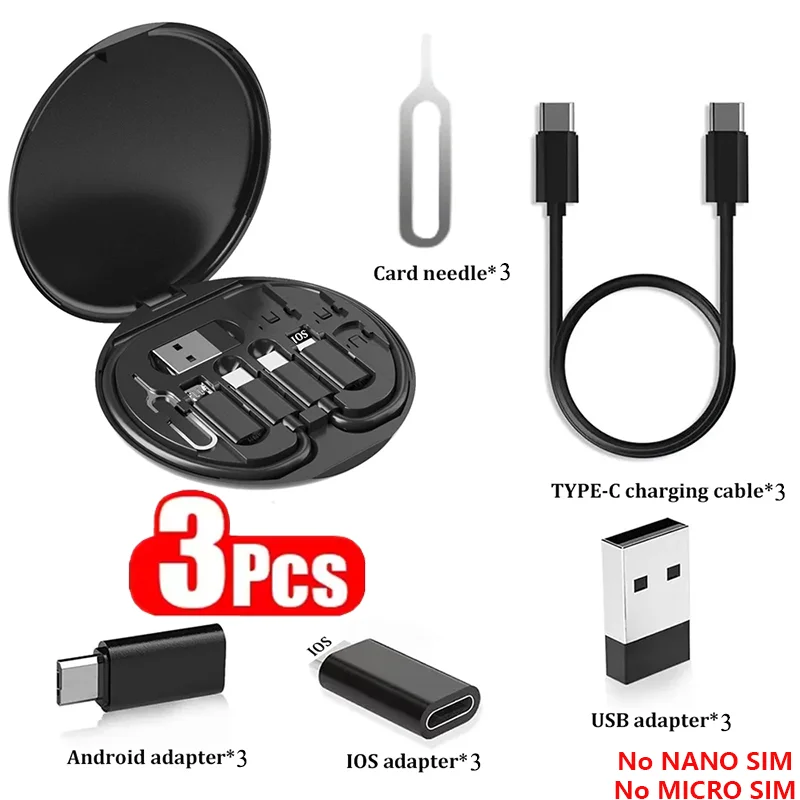 Kit de Adaptadores USB-C 60W — Lightning, Micro USB e Type-C Tudo em Um