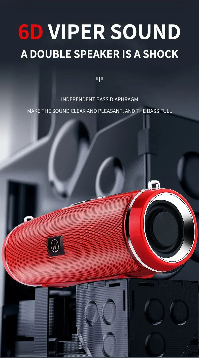 Coluna Bluetooth Sem Fios 200W — Alta Potência, Som 3D Estéreo Surround, TWS e FM