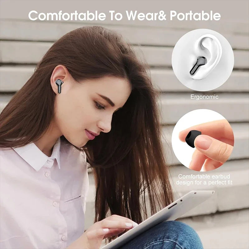Auscultadores Bluetooth Over-Ear com Memory Foam e Carregamento Sem Fios