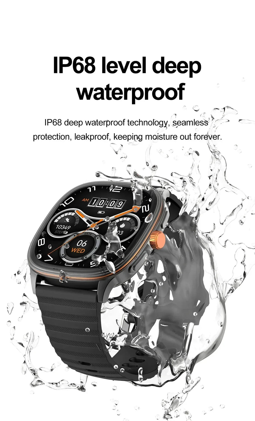 Smartwatch 2026 — Ecrã HD 1.73'', Voz AI, Música, Meteorologia, Modos Desportivos e IP68