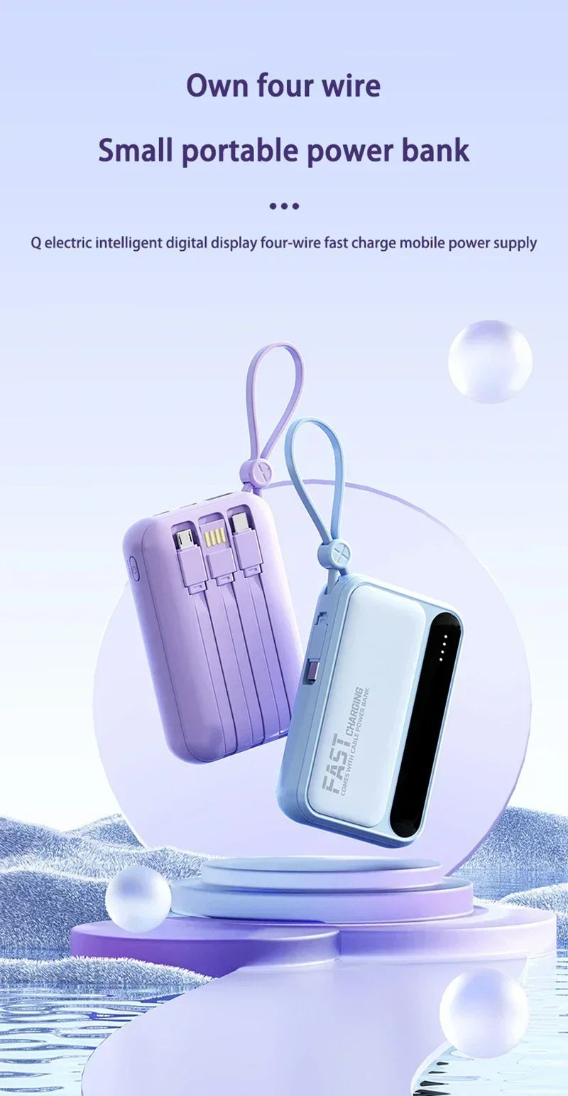 Power Bank Lenovo Mini 120W com 4 Cabos Integrados