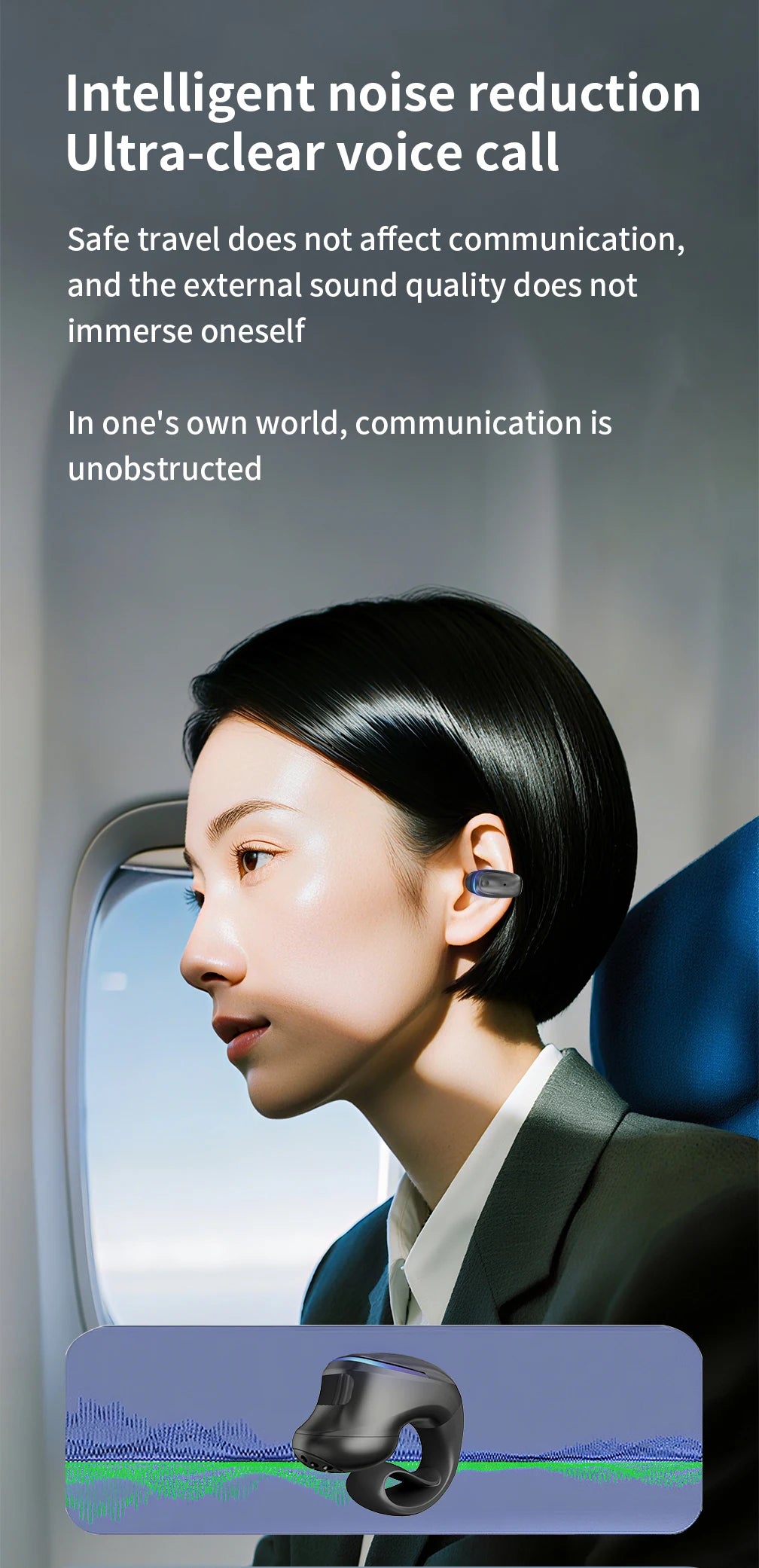 Auricular Bluetooth 5.3 Condução Óssea — Desportivo e Sem Fios
