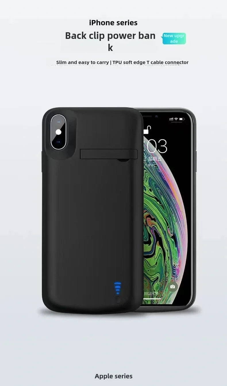 Capa com Bateria para iPhone 12, 11, X, XS, XR, 8, 7, 6 — Power Bank Integrado até 8000mAh com Áudio