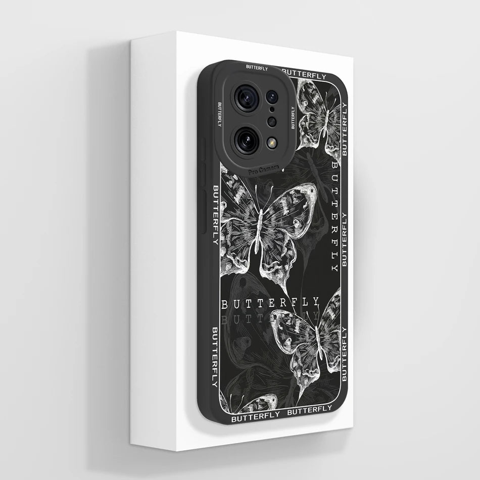 Capa Silicone Líquido Estilo Artístico para OPPO Find X5 Pro Lite