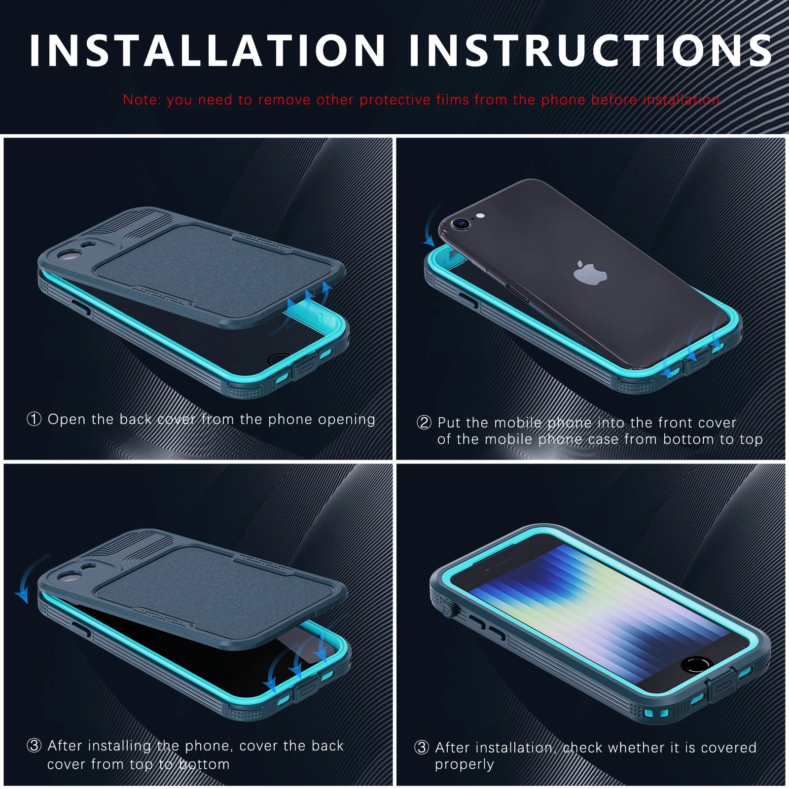 Capa Impermeável IP68 para iPhone SE e iPhone 7/8