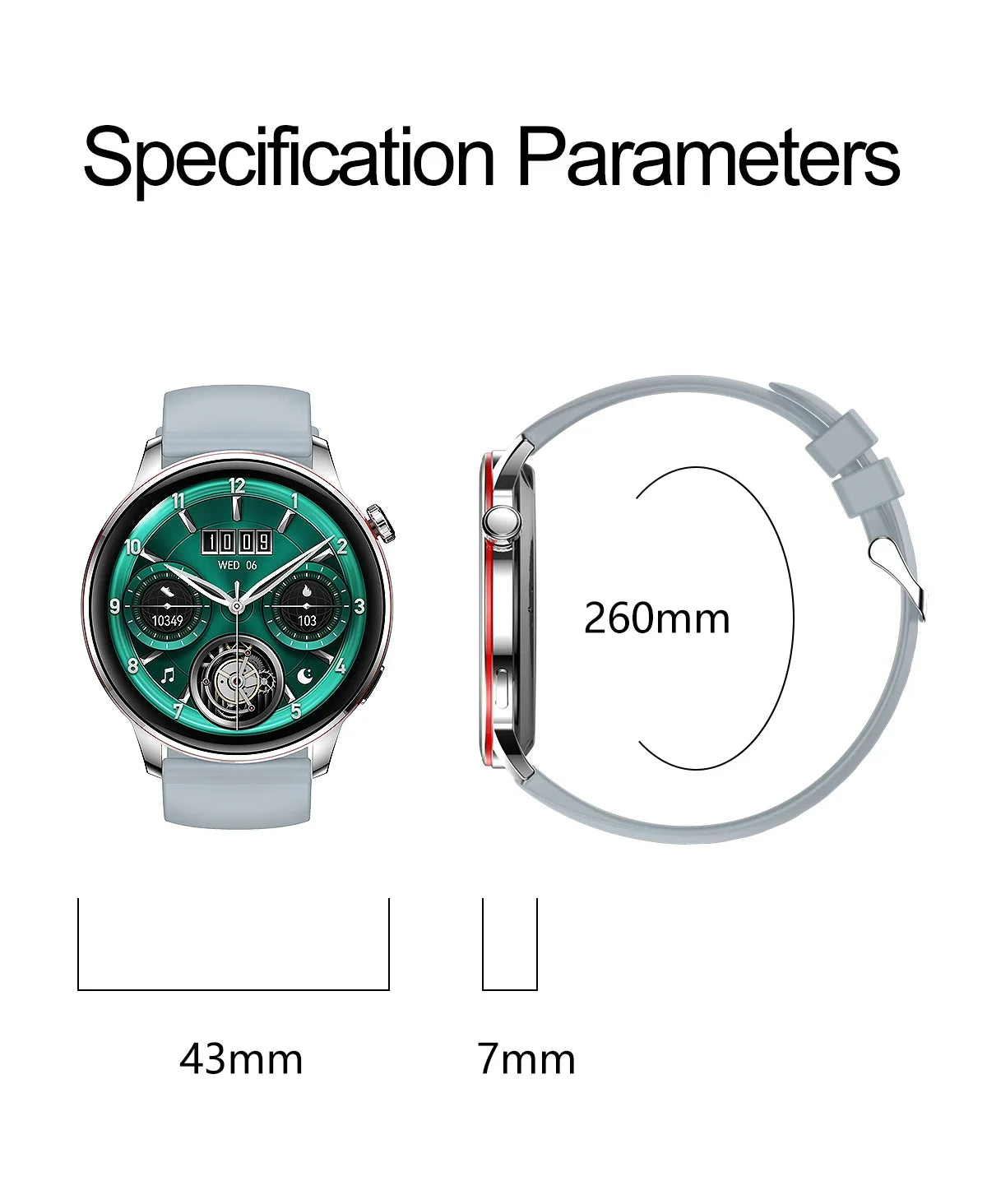 Smartwatch Feminino Elegante — Rosa e Dourado, Saúde Completa e Notificações Inteligentes