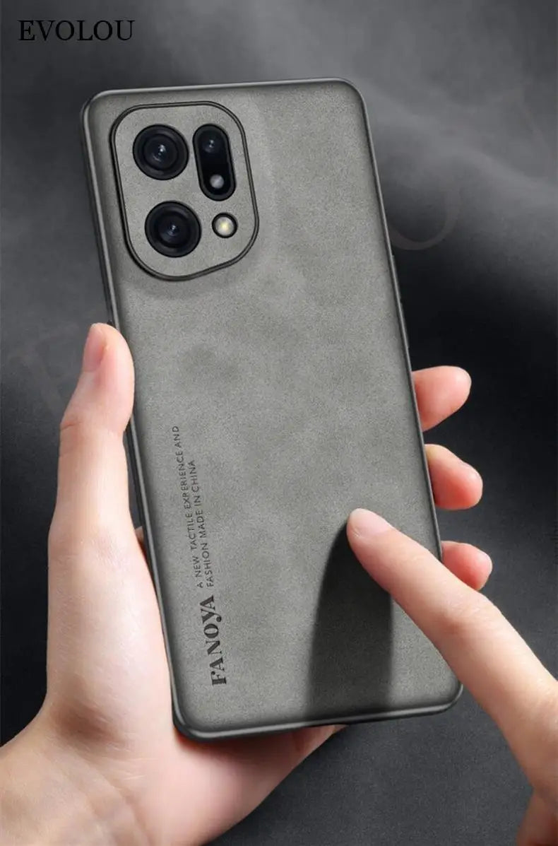 For Oppo Find X5 Pro Case Luxury Sheepskin Leather Silicone Shockproof Bumper Cover for OPPO Find X5 X3 Lite X3Neo x7ultra Shell