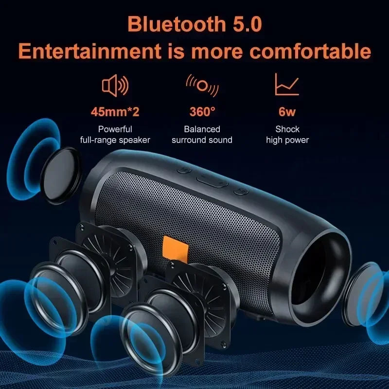 Coluna Bluetooth 5.0 Portátil IP65 Resistente à Água com Bateria Longa