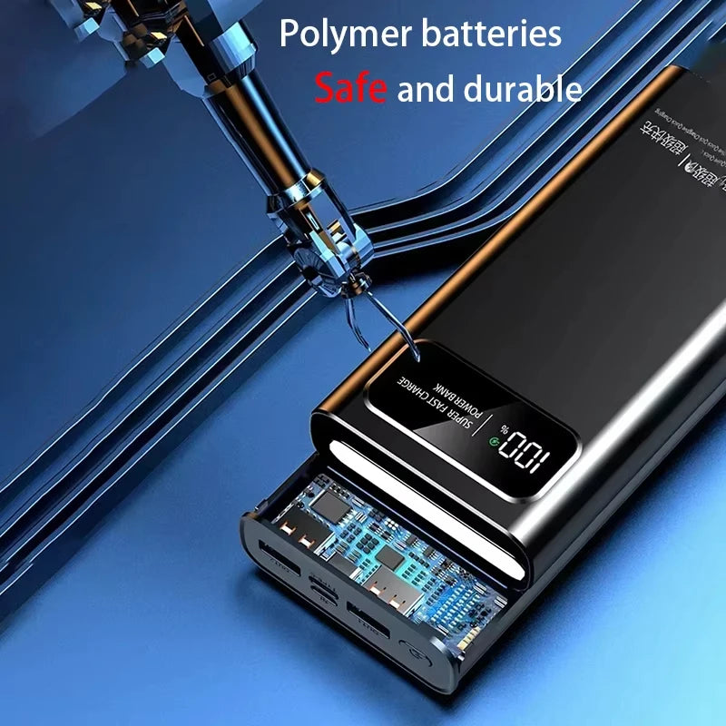 Power Bank Lenovo 120W Alta Capacidade com Display Digital e 4 Interfaces
