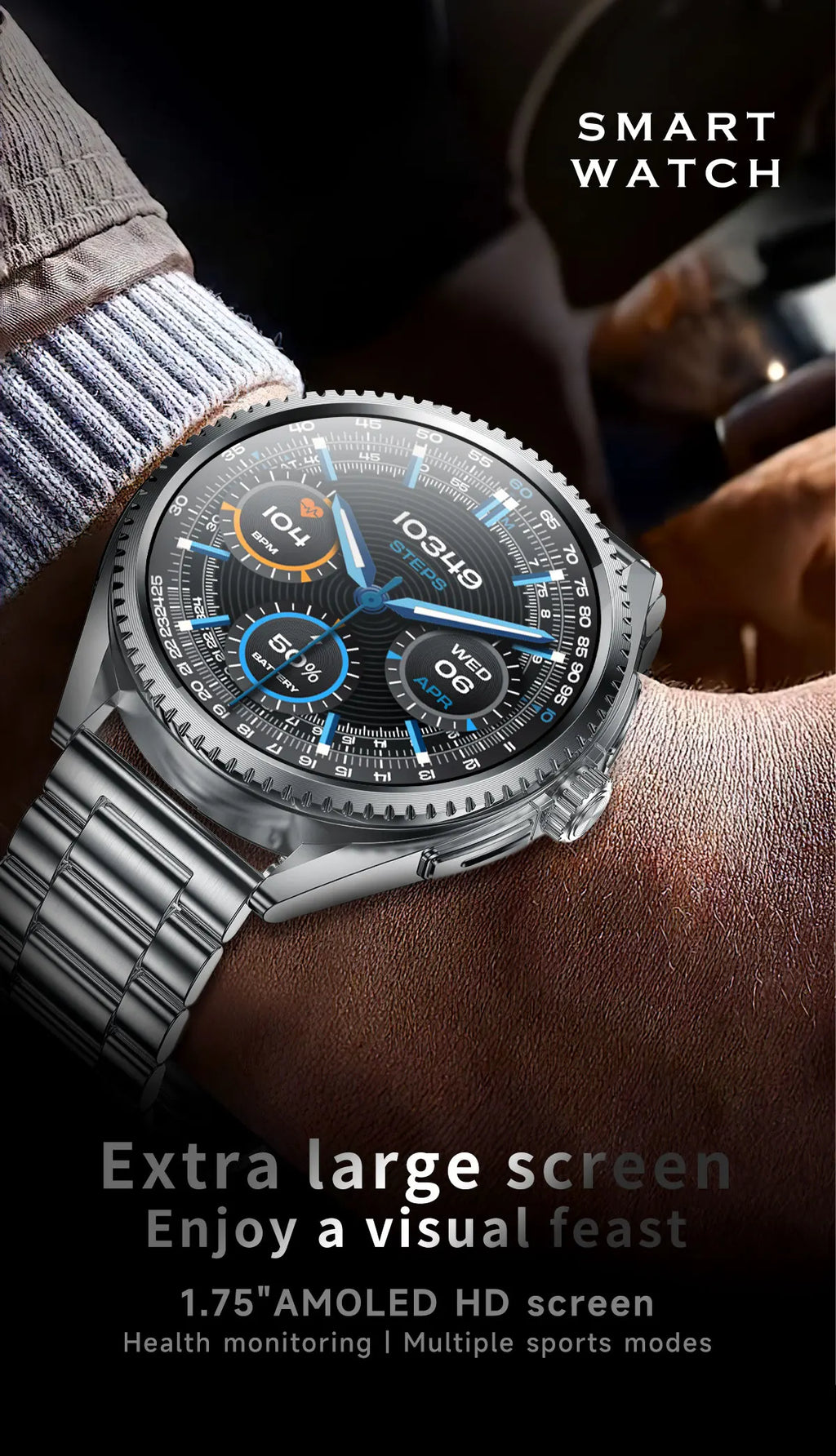 Smartwatch 2026 — NFC, GPS, Bússola, Altitude e Monitorização de Saúde Completa
