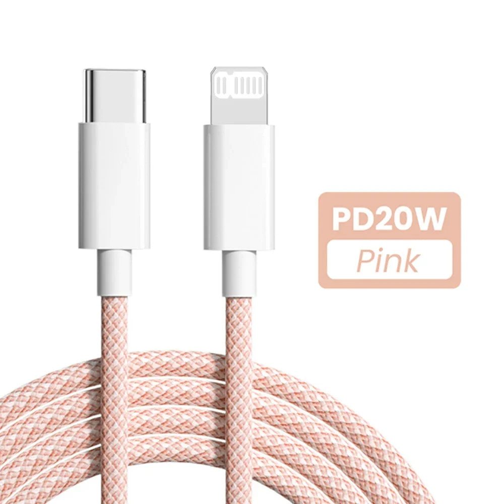 Cabo USB-C para iPhone 14, 13, 12 e 11 PD 20W — Carregamento Rápido 1m/2m
