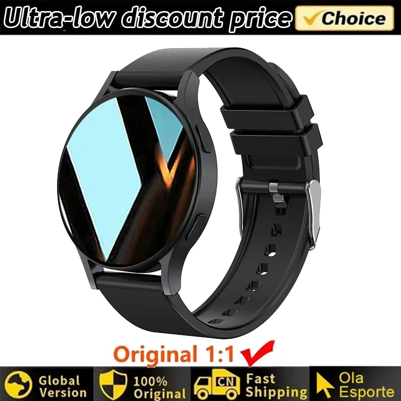 Smartwatch Ultra Fino em Aço Inoxidável — Design Slim Premium, Saúde Completa e Notificações