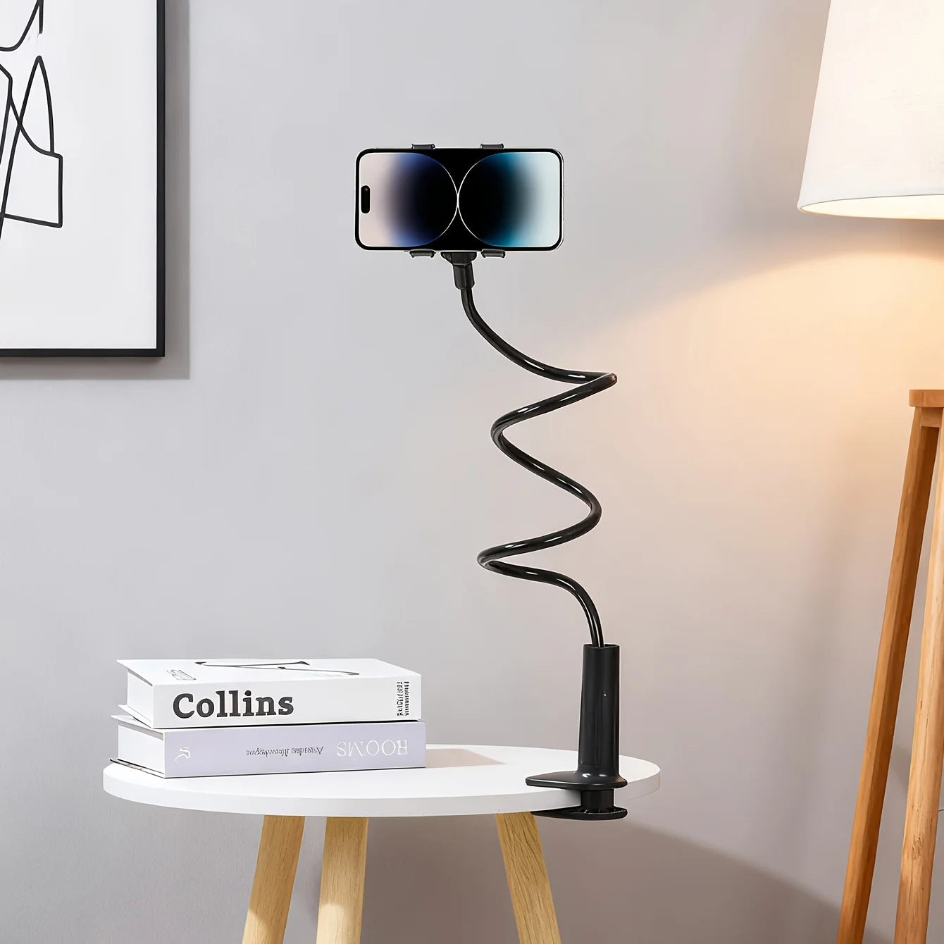 Suporte de Telefónico para Cama em Liga de Alumínio — Braço Flexível