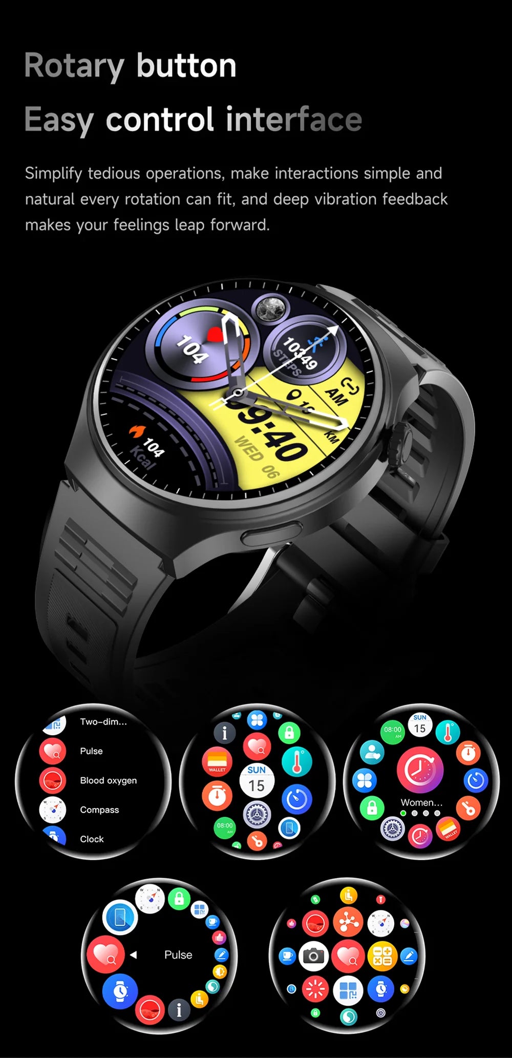 Smartwatch GT4 HD 1.52'' com Chamadas Bluetooth e Assistente de Voz