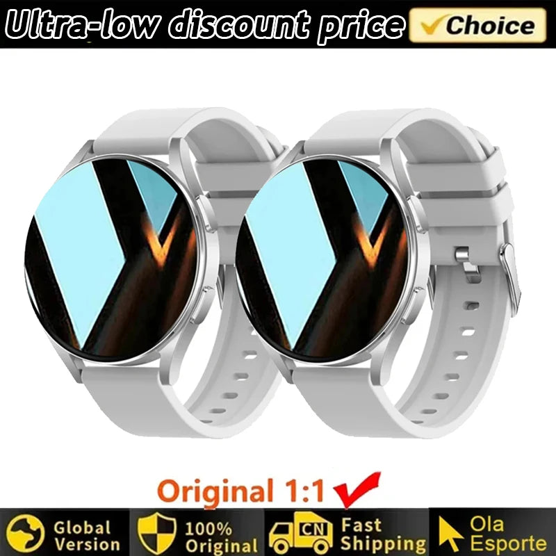 Smartwatch Ultra Fino em Aço Inoxidável — Design Slim Premium, Saúde Completa e Notificações