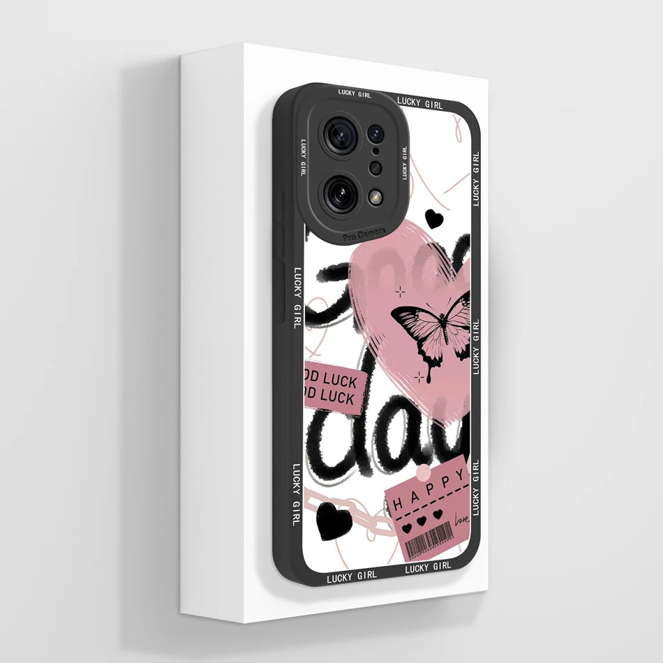 Capa Silicone Líquido Estilo Artístico para OPPO Find X5 Pro Lite